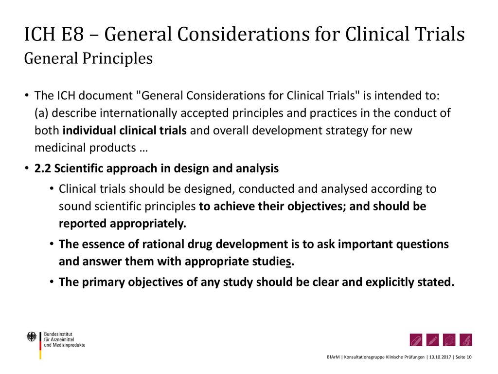 ICH E8 – General Considerations for Clinical Trials General Principles