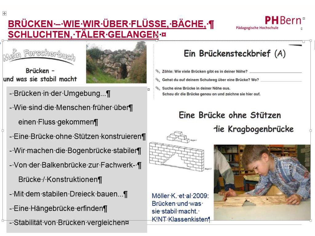 Am Bsp. aufzeigen  fächer- stufenübergreifend (Math/ Physik/ Gestalten / NMG / …)