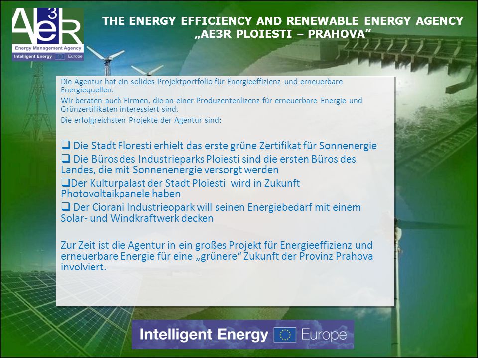 Die Stadt Floresti erhielt das erste grüne Zertifikat für Sonnenergie