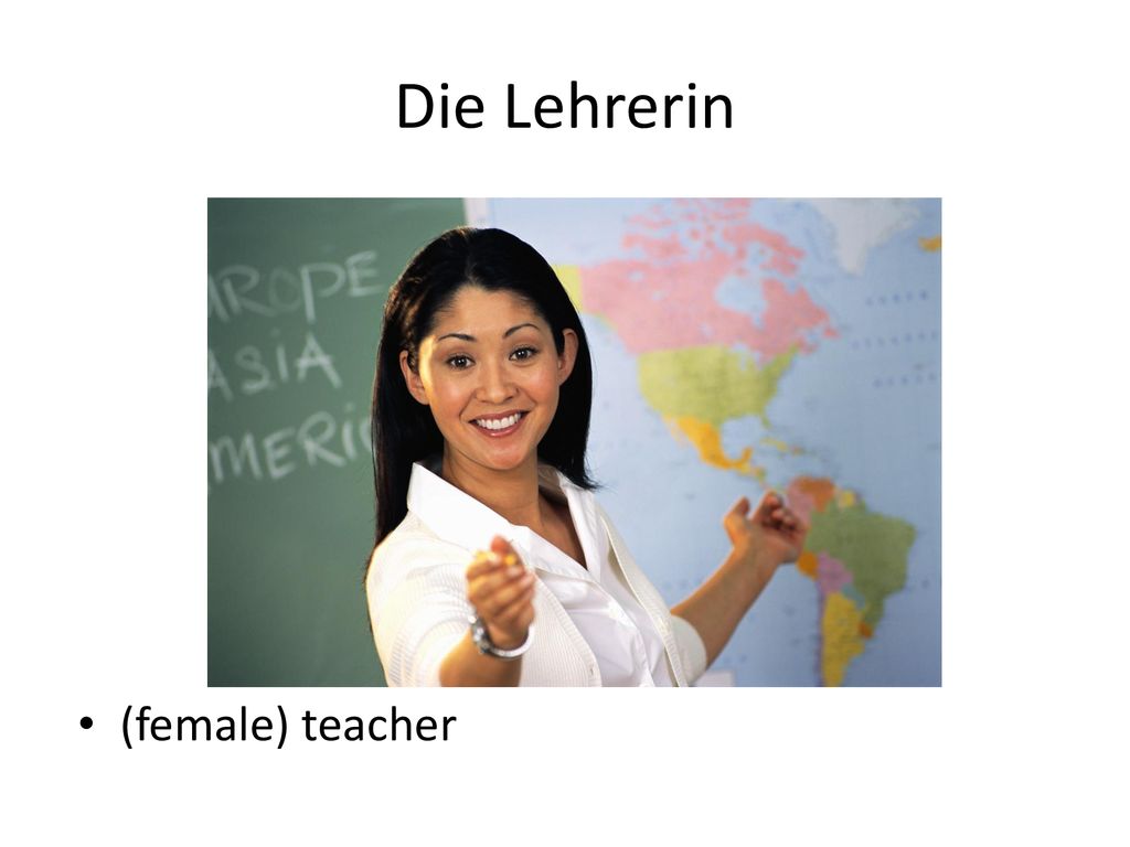 Die Lehrerin (female) teacher