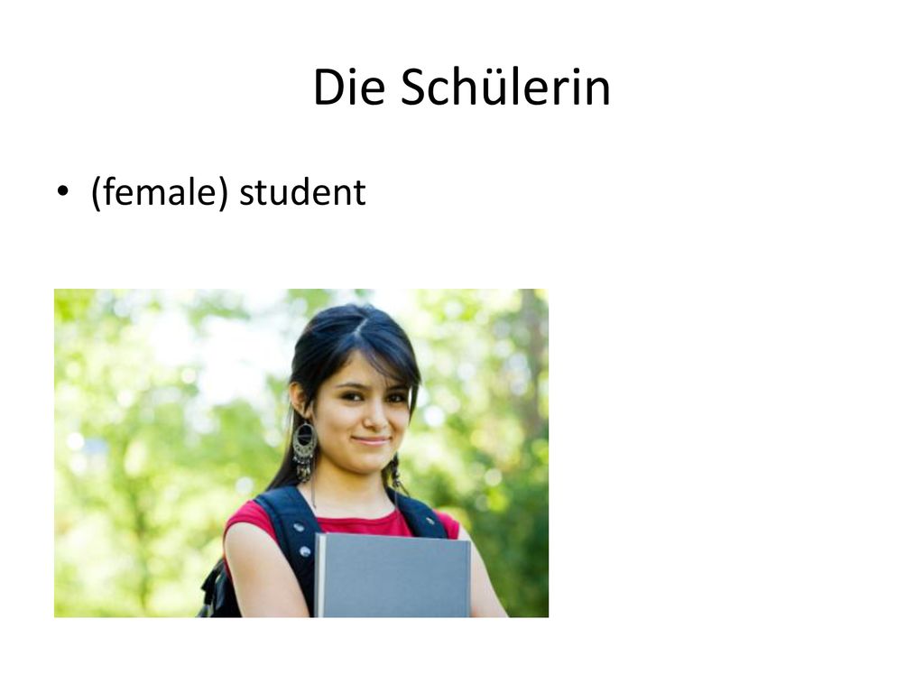 Die Schülerin (female) student