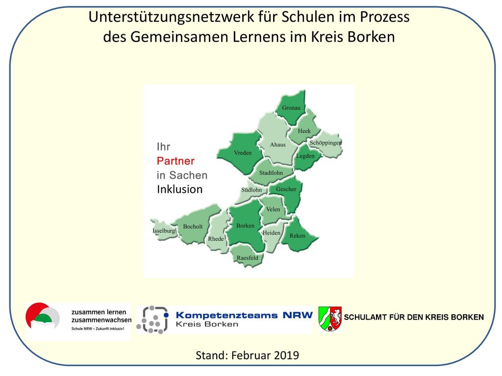Unterstützungsnetzwerk für Schulen im Prozess des Gemeinsamen Lernens im Kreis Borken