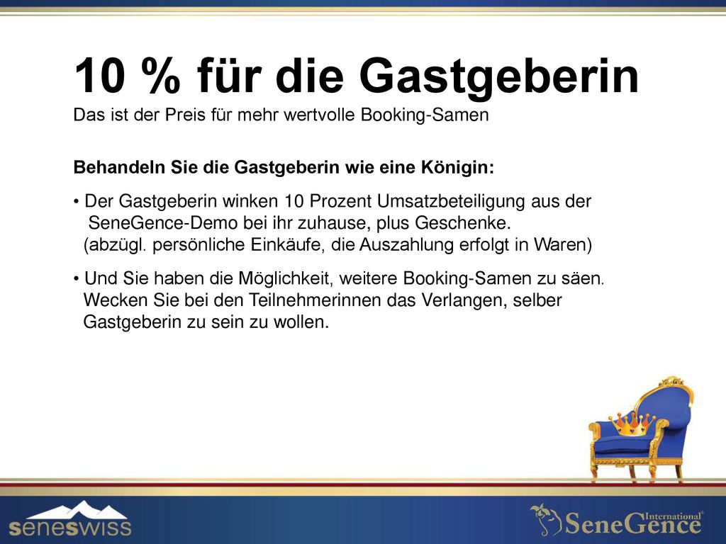 10 % für die Gastgeberin Das ist der Preis für mehr wertvolle Booking-Samen. Behandeln Sie die Gastgeberin wie eine Königin:
