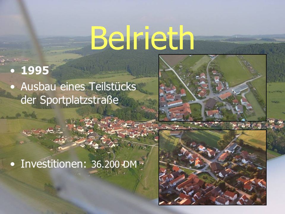 Belrieth 1995 Ausbau eines Teilstücks der Sportplatzstraße