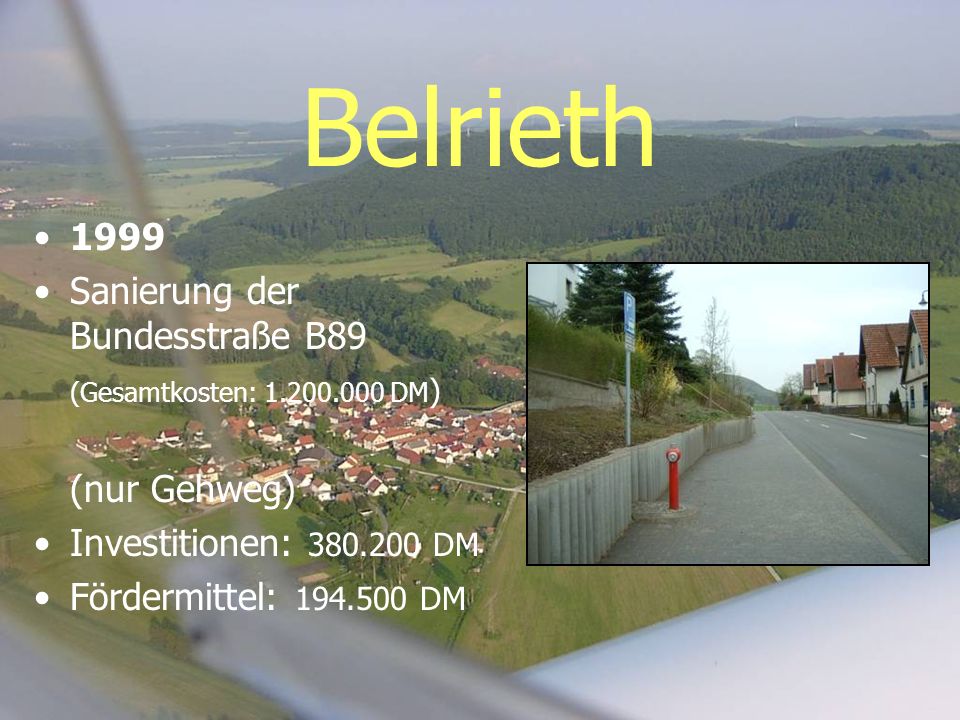 Belrieth 1999 Sanierung der Bundesstraße B89