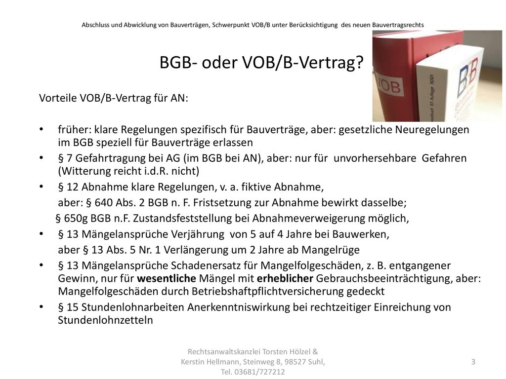 BGB- oder VOB/B-Vertrag