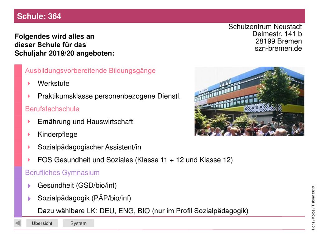Schule: 364 Schulzentrum Neustadt Delmestr. 141 b Bremen szn-bremen.de. Ausbildungsvorbereitende Bildungsgänge.