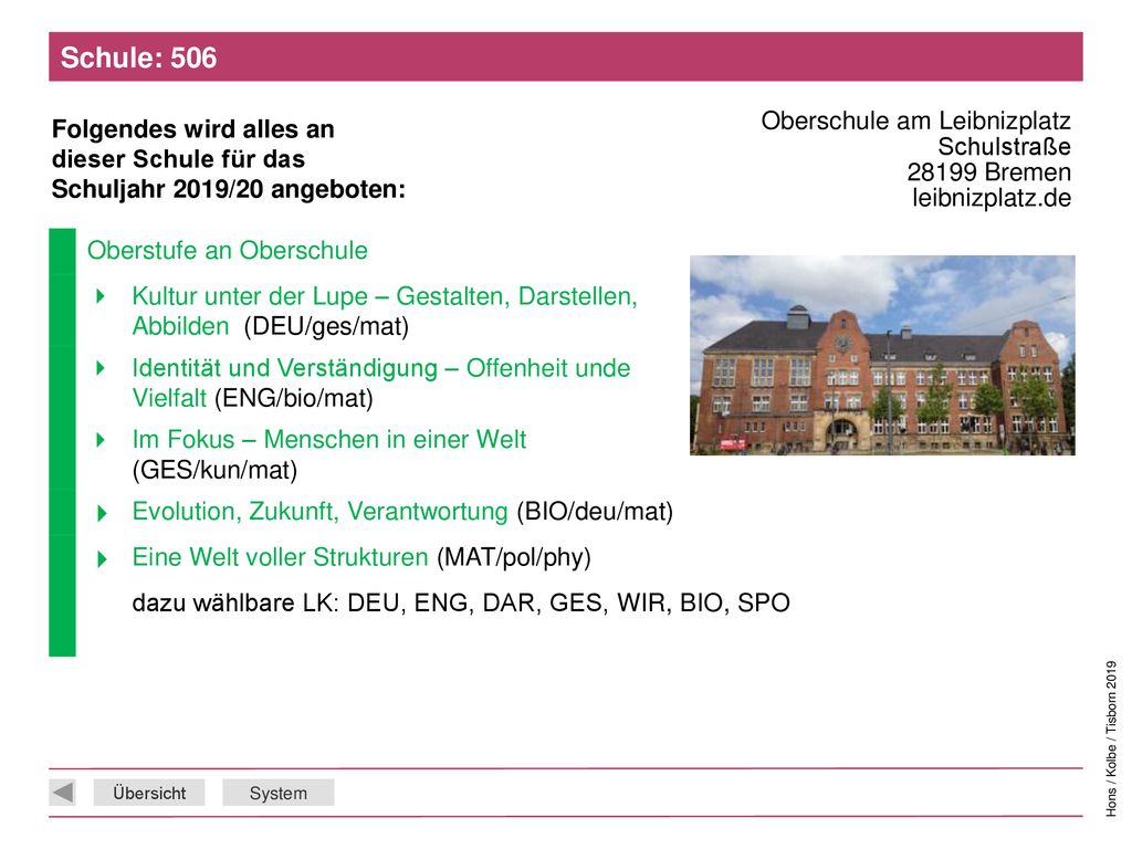 Schule: 506 Oberschule am Leibnizplatz Schulstraße Bremen leibnizplatz.de. Oberstufe an Oberschule.