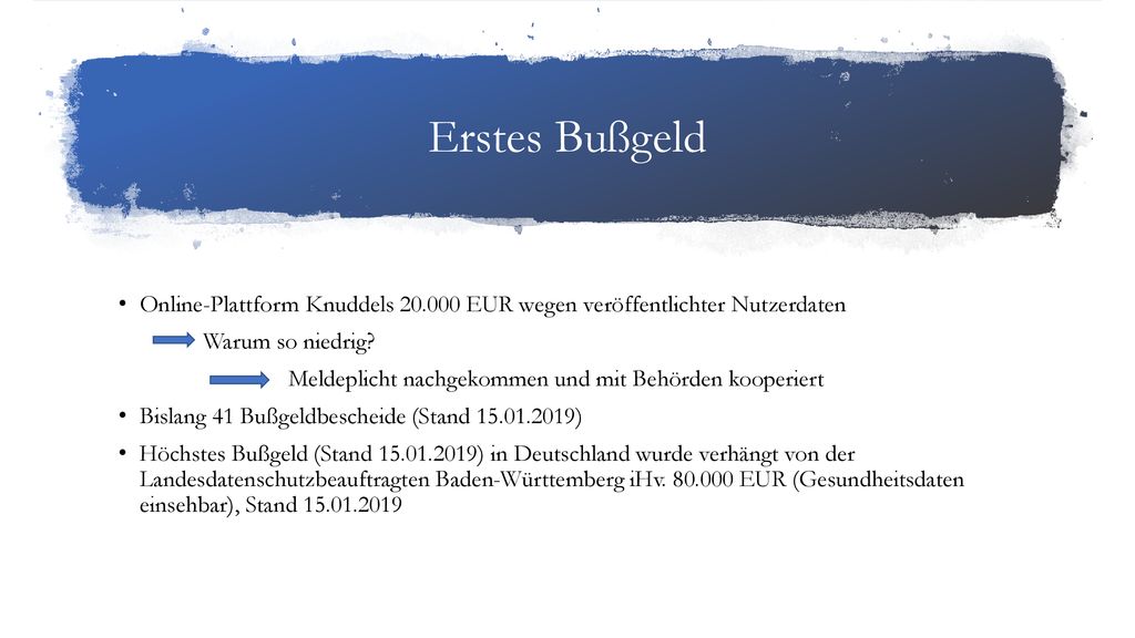 Erstes Bußgeld Online-Plattform Knuddels EUR wegen veröffentlichter Nutzerdaten. Warum so niedrig