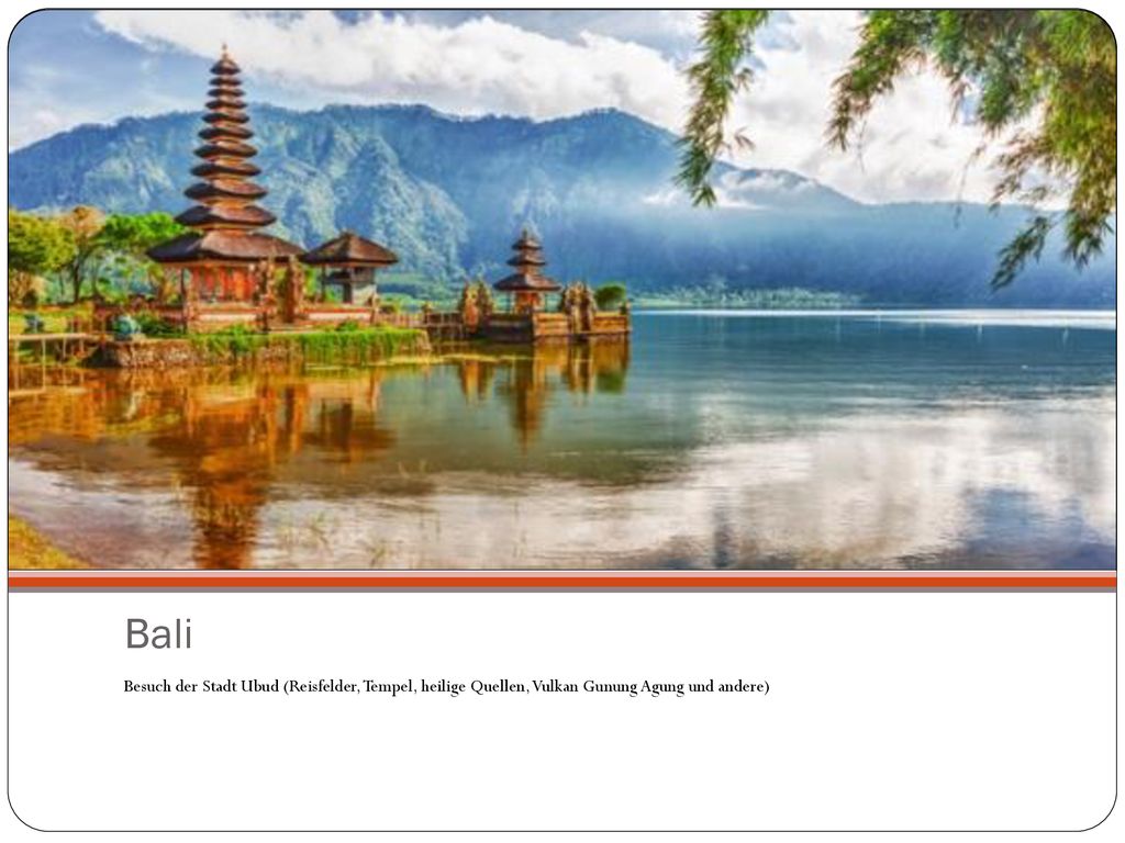 Bali Besuch der Stadt Ubud (Reisfelder, Tempel, heilige Quellen, Vulkan Gunung Agung und andere)
