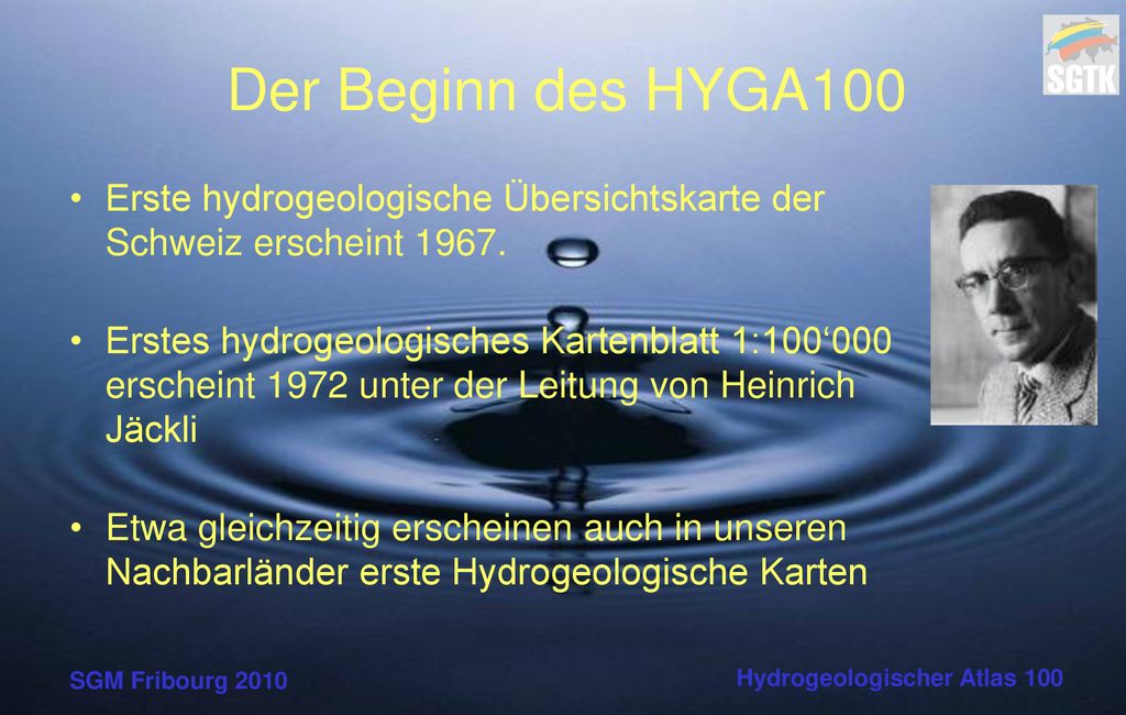 Der Beginn des HYGA100 Erste hydrogeologische Übersichtskarte der Schweiz erscheint