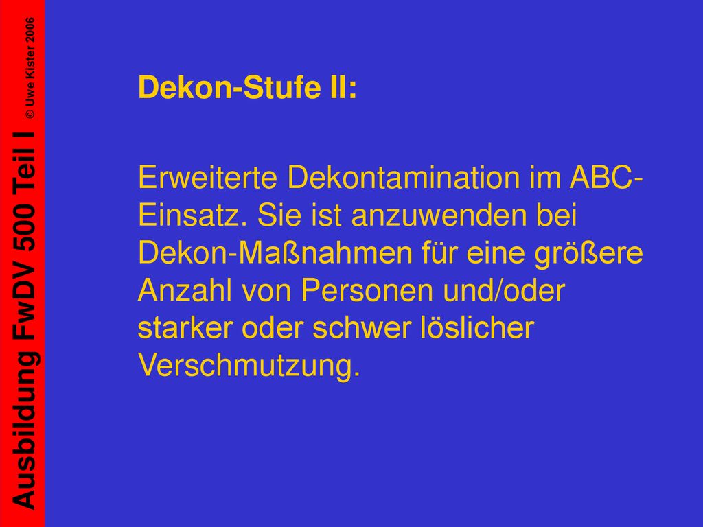 Dekon-Stufe II: