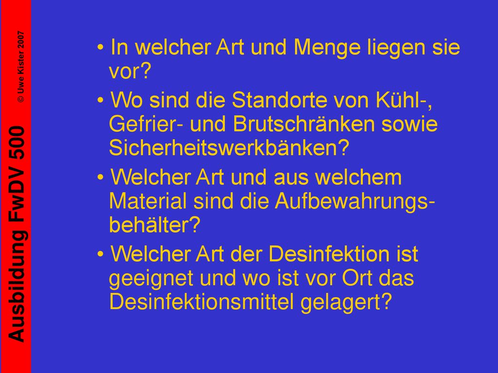 • In welcher Art und Menge liegen sie vor