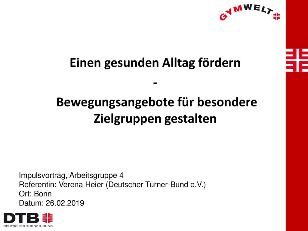 Einen gesunden Alltag fördern -