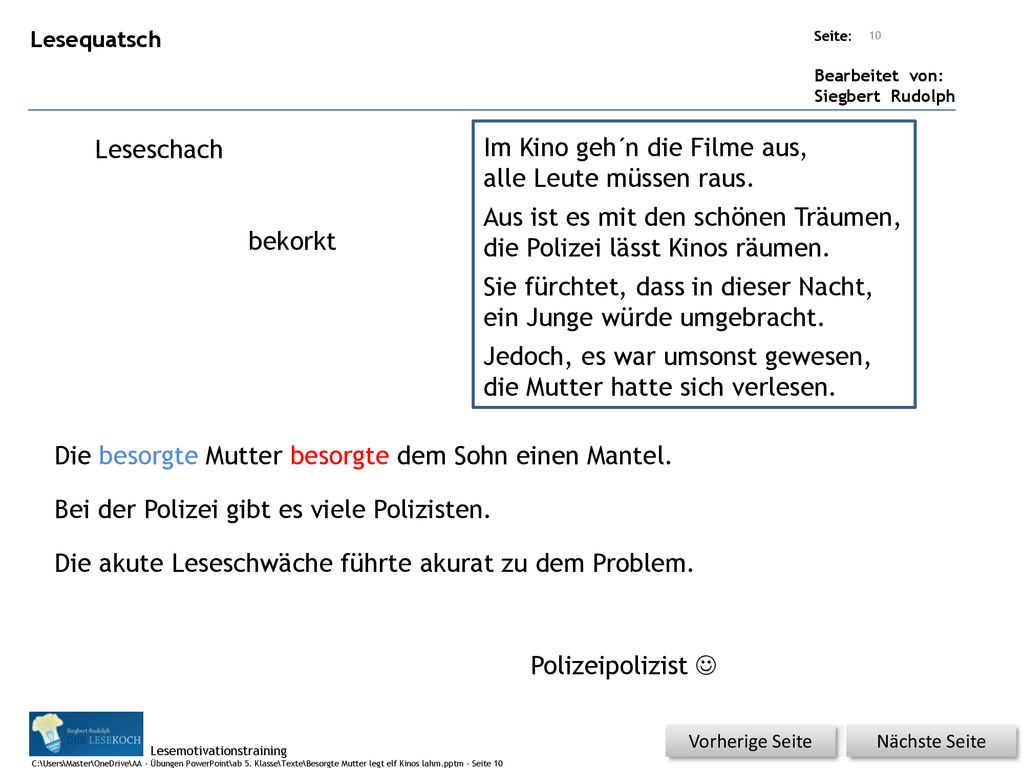 Im Kino geh´n die Filme aus, alle Leute müssen raus.