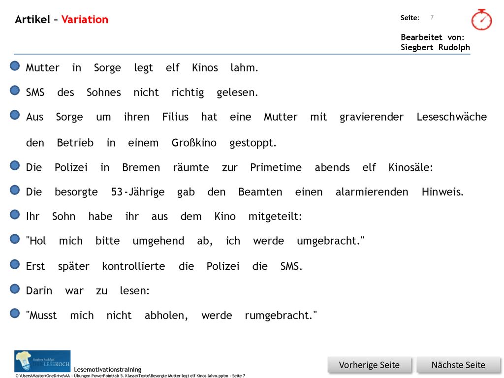 Artikel – Variation Mutter in Sorge legt elf Kinos lahm. SMS des