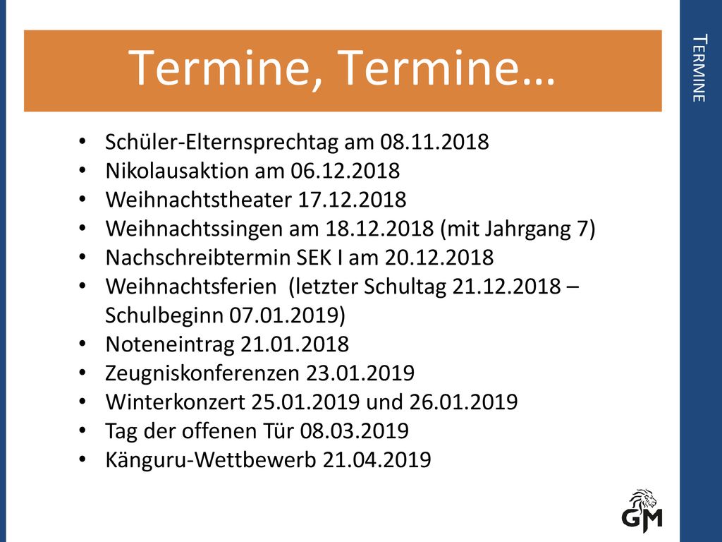 Termine, Termine… Schüler-Elternsprechtag am
