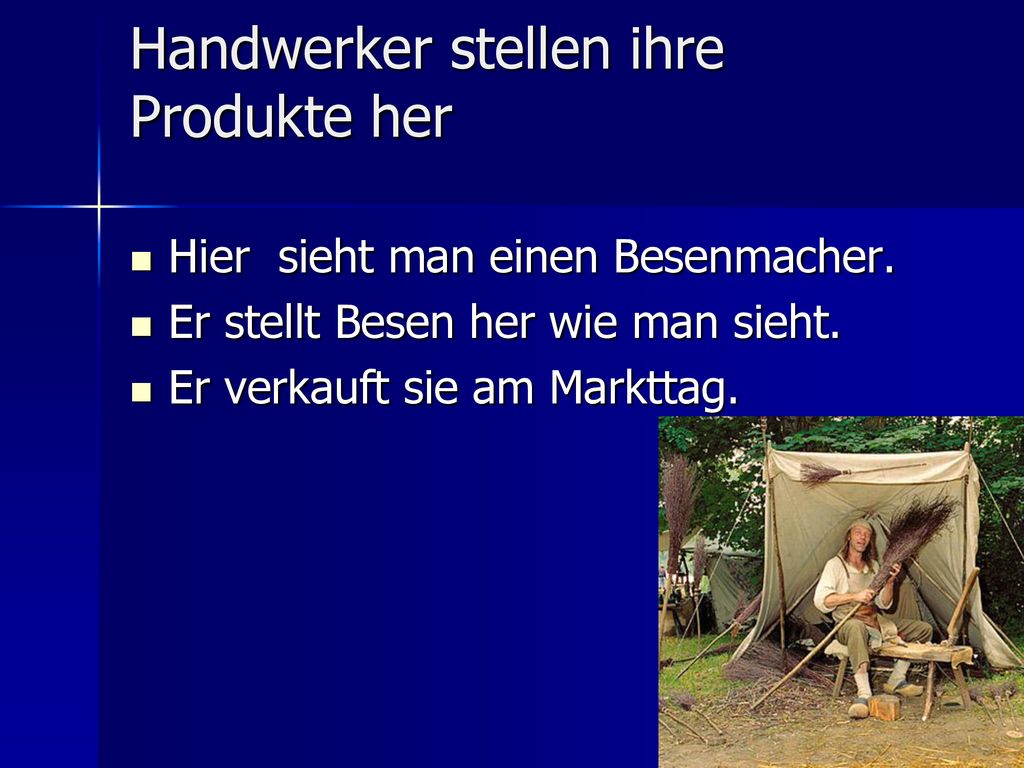 Handwerker stellen ihre Produkte her