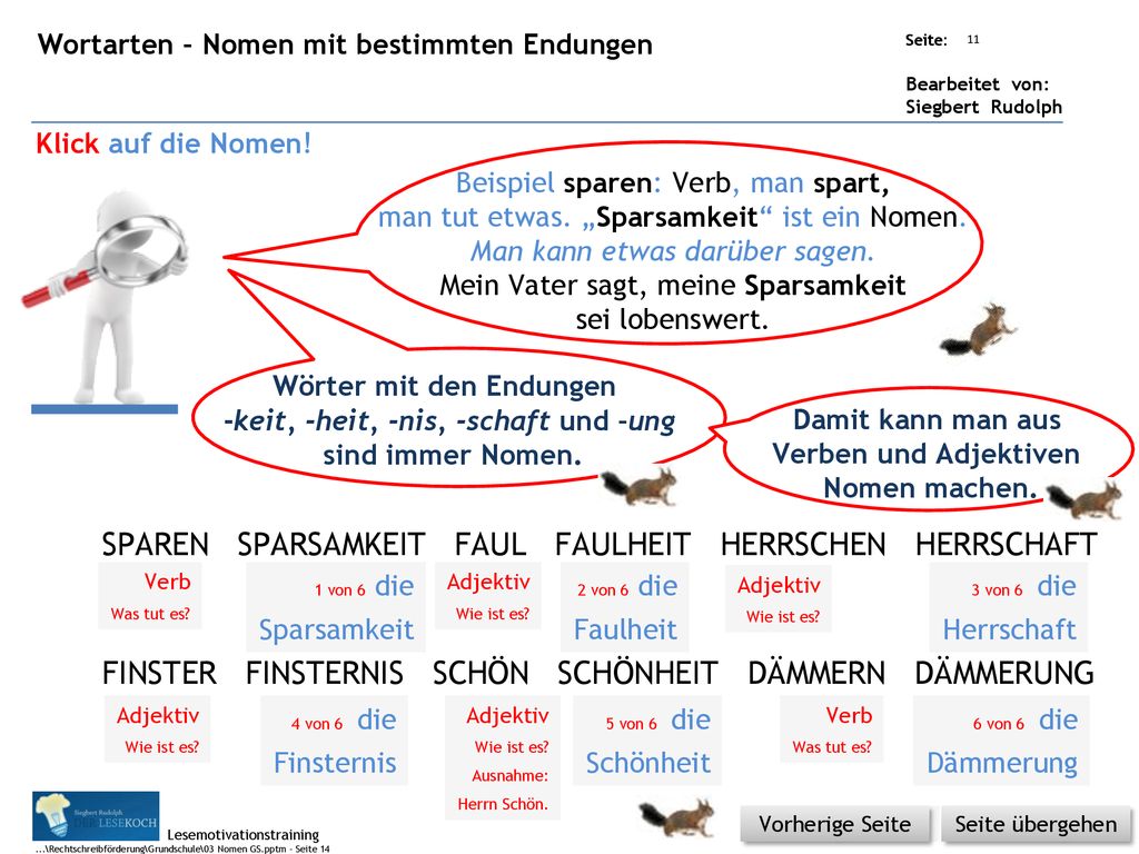 Wörter mit den Endungen -keit, -heit, -nis, -schaft und –ung