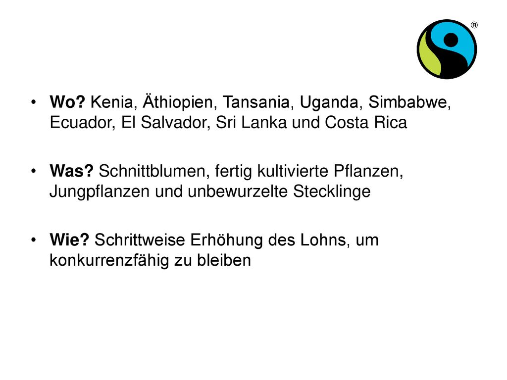 Wo Kenia, Äthiopien, Tansania, Uganda, Simbabwe, Ecuador, El Salvador, Sri Lanka und Costa Rica