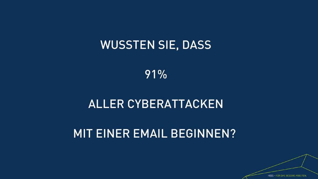 Wussten Sie, dass 91% Aller Cyberattacken mit einer  beginnen
