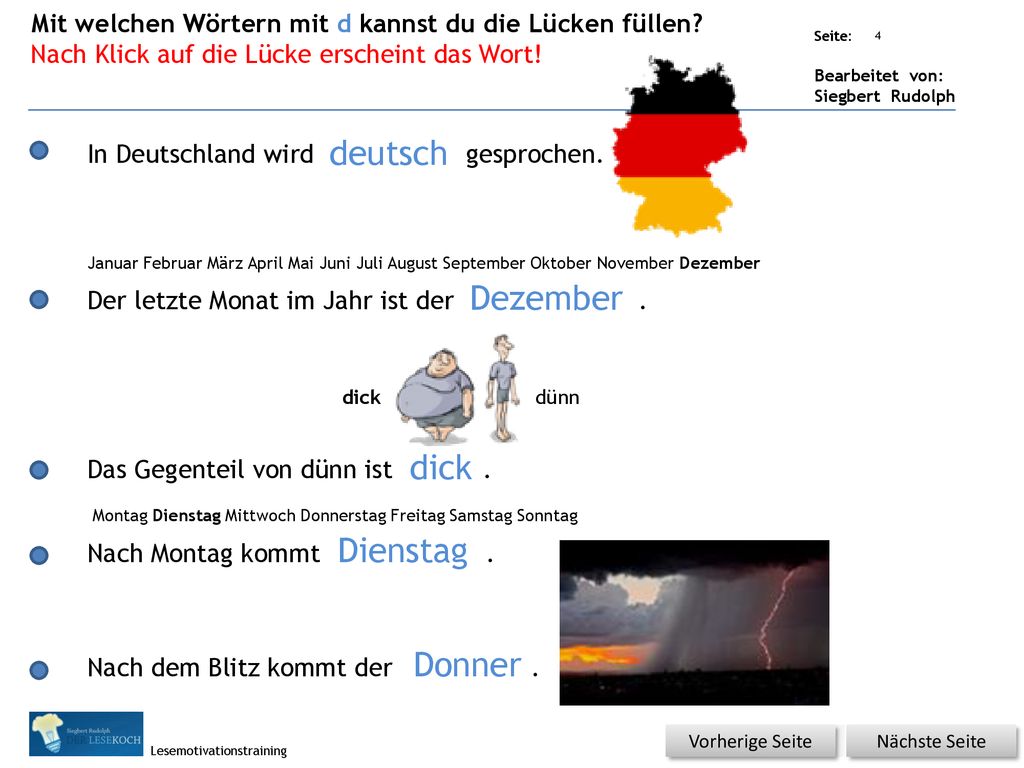 deutsch Dezember dick Dienstag Donner