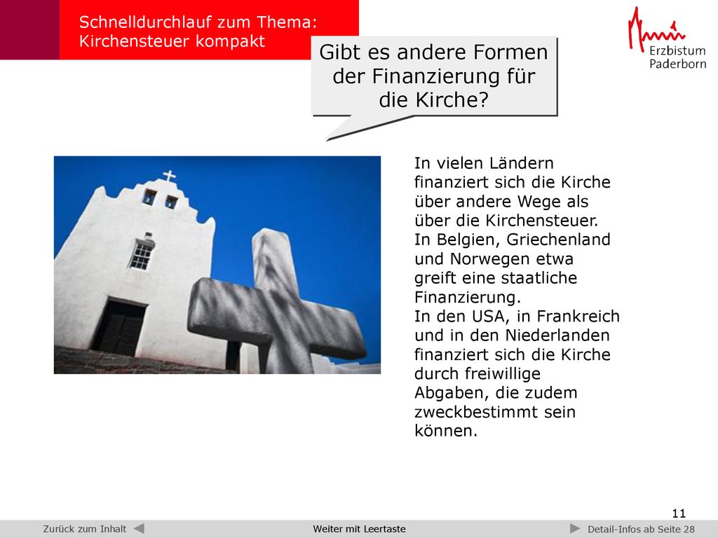 Gibt es andere Formen der Finanzierung für die Kirche