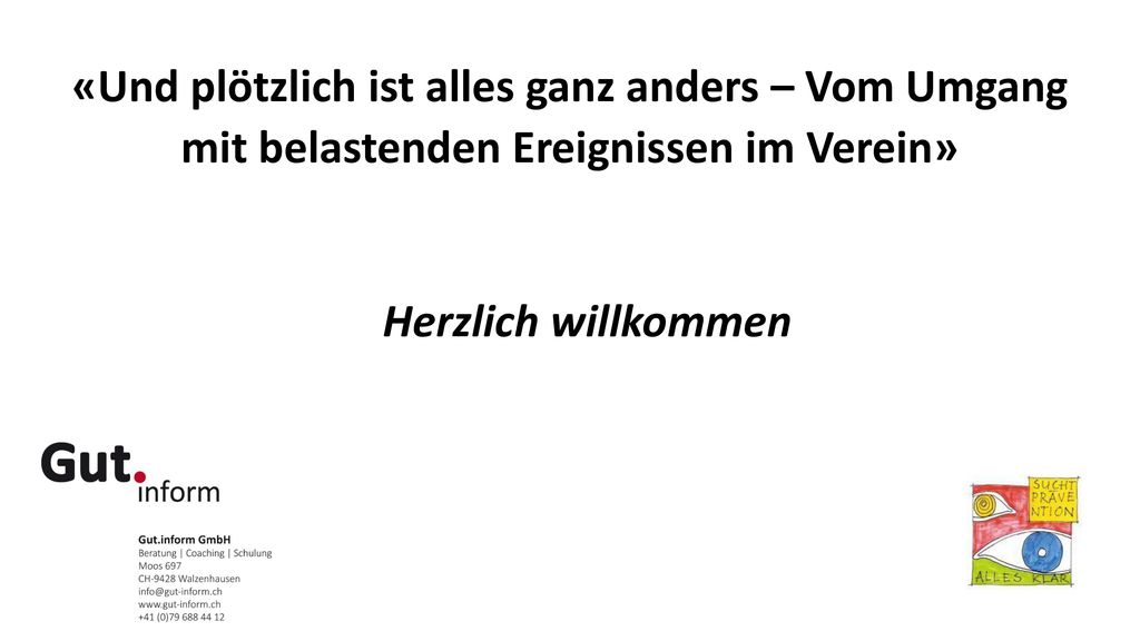 «Und plötzlich ist alles ganz anders – Vom Umgang mit belastenden Ereignissen im Verein»