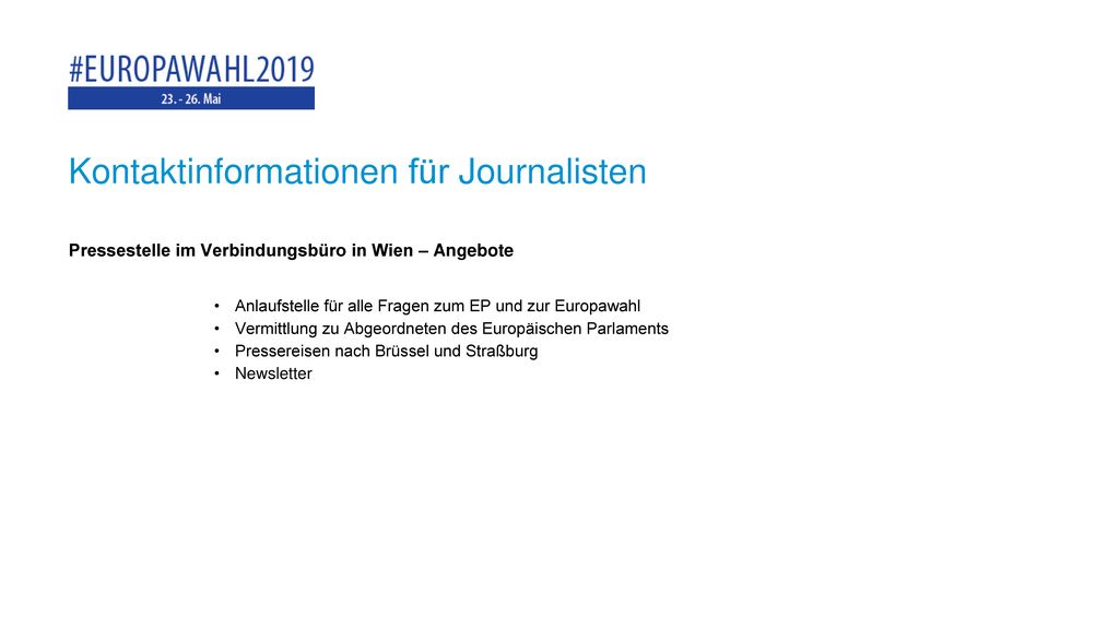 Kontaktinformationen für Journalisten