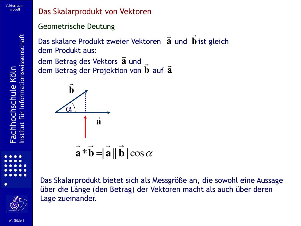 Das Skalarprodukt von Vektoren