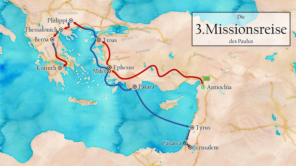 3.Missionsreise Die komplette Reise Philippi  Thessalonich  Beröa 