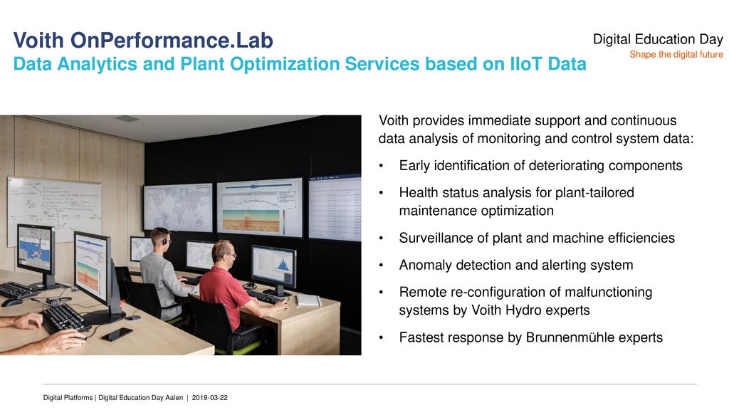 Voith OnPerformance.Lab Data Analytics and Plant Optimization Services based on IIoT Data