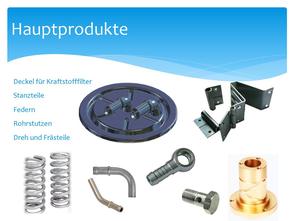 Hauptprodukte Deckel für Kraftstofffilter Stanzteile Federn