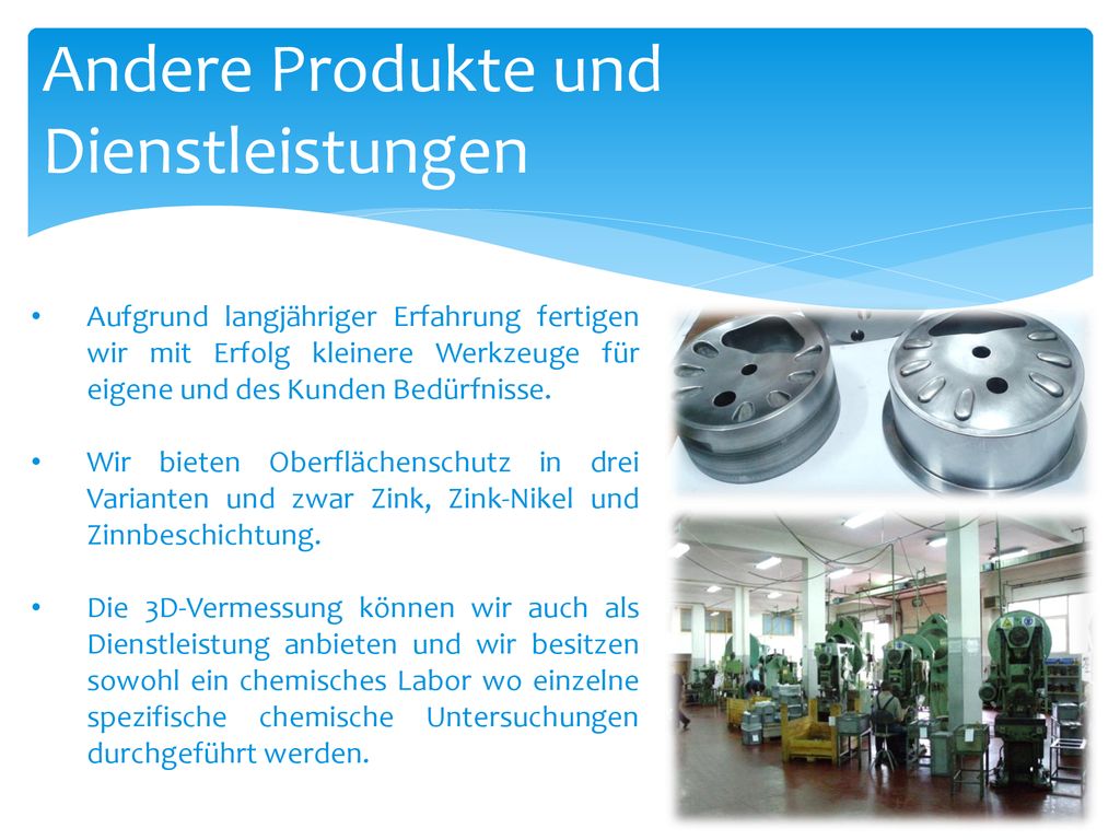 Andere Produkte und Dienstleistungen