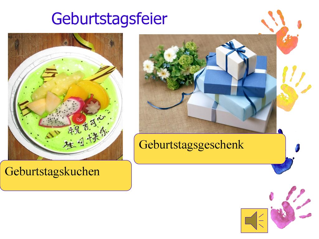 Geburtstagsfeier Geburtstagsgeschenk Geburtstagskuchen