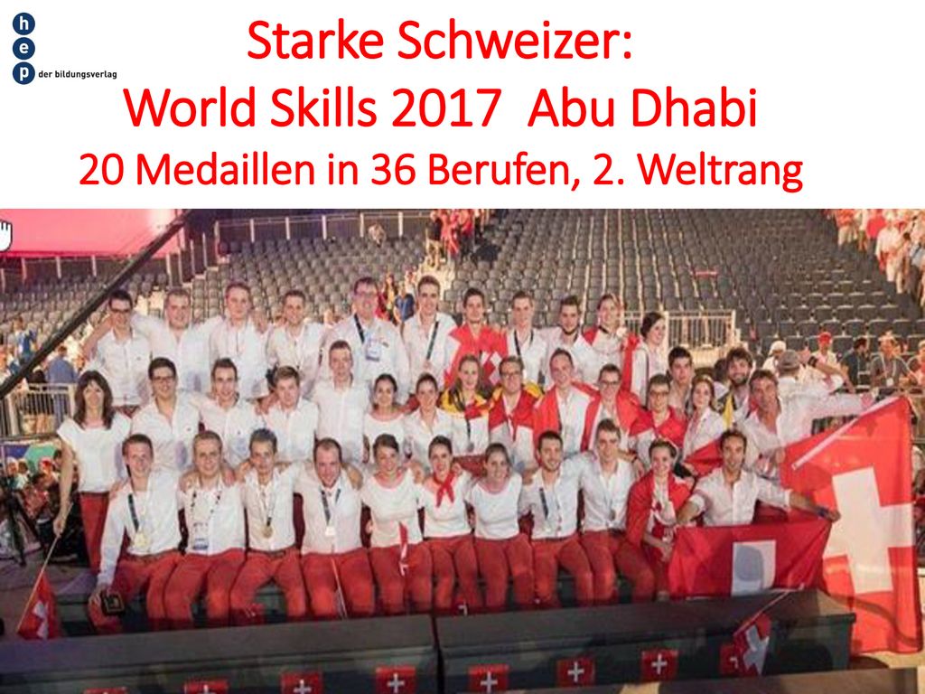 Starke Schweizer: World Skills 2017 Abu Dhabi 20 Medaillen in 36 Berufen, 2. Weltrang