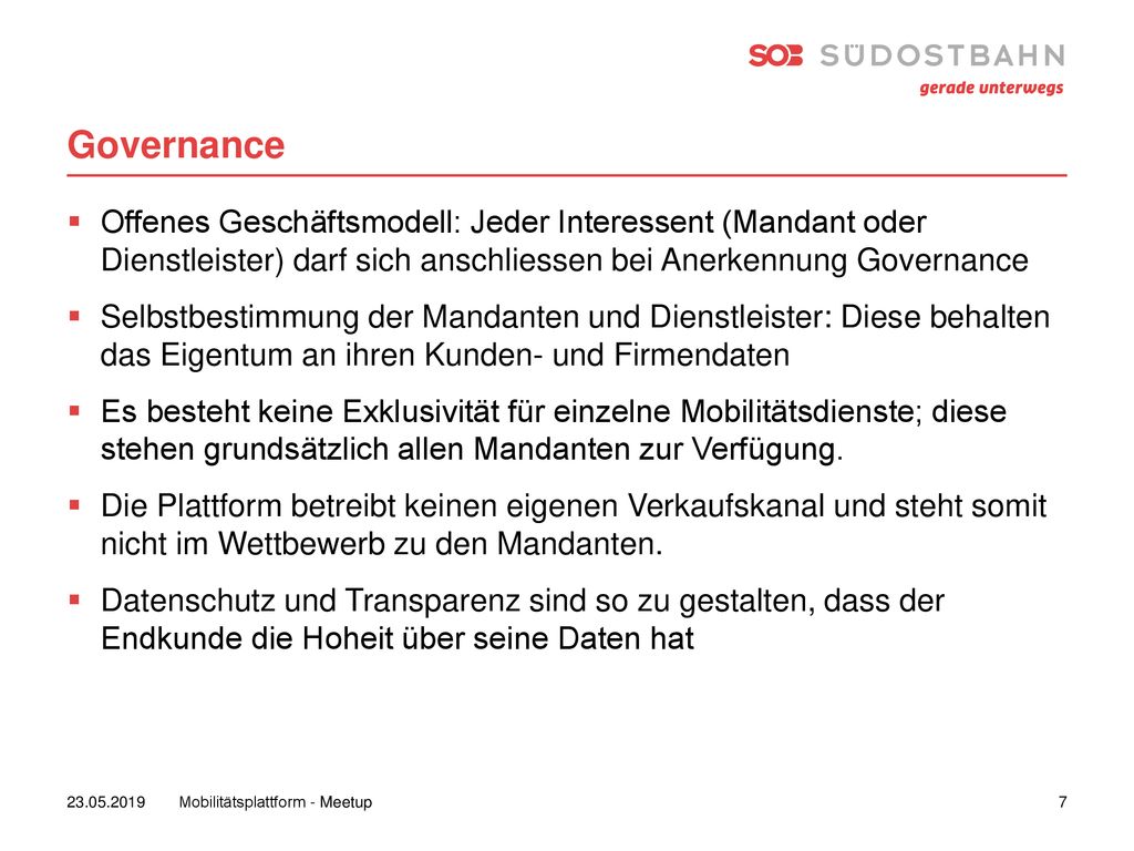Governance Offenes Geschäftsmodell: Jeder Interessent (Mandant oder Dienstleister) darf sich anschliessen bei Anerkennung Governance.