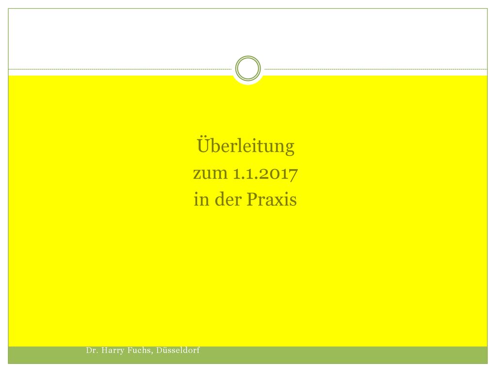 Überleitung zum in der Praxis Dr. Harry Fuchs, Düsseldorf