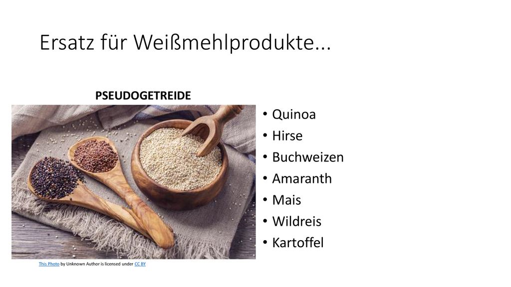 Ersatz für Weißmehlprodukte...