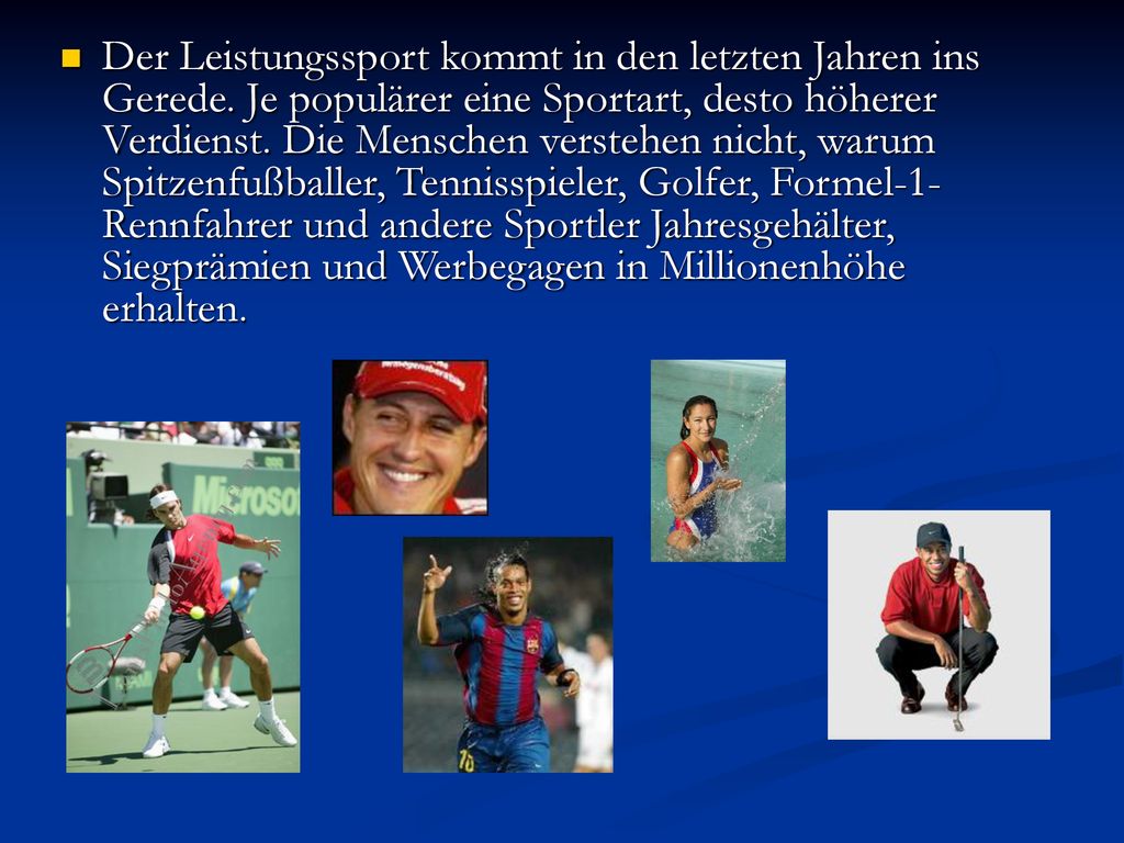 Der Leistungssport kommt in den letzten Jahren ins Gerede