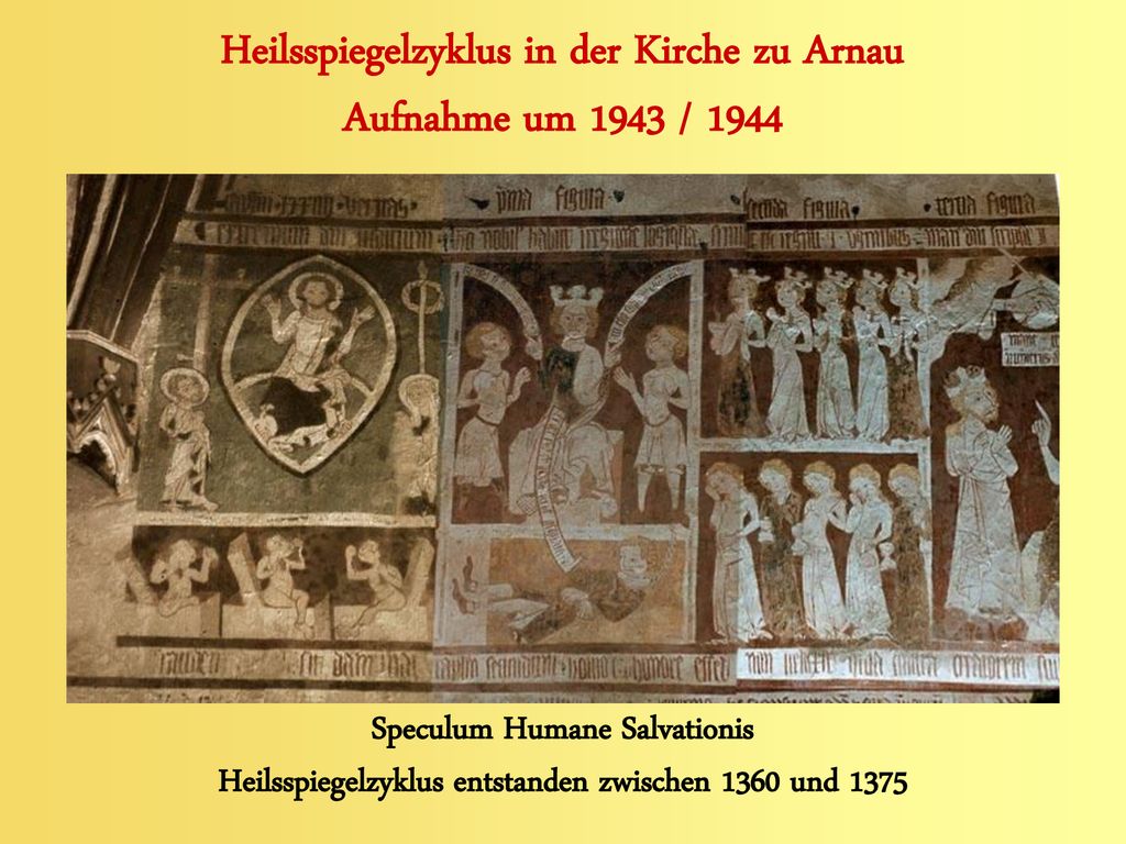 Heilsspiegelzyklus in der Kirche zu Arnau Aufnahme um 1943 / 1944