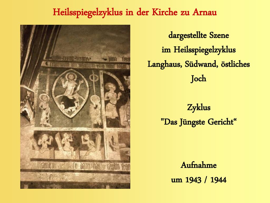 Heilsspiegelzyklus in der Kirche zu Arnau Zyklus Das Jüngste Gericht