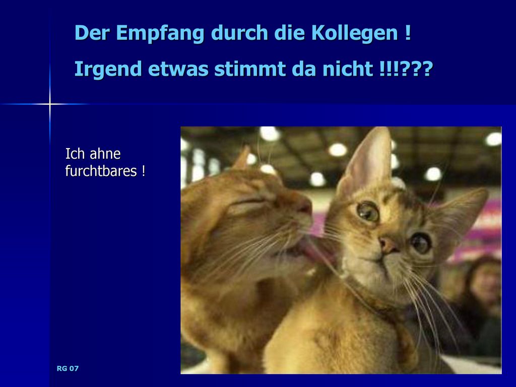 Der Empfang durch die Kollegen ! Irgend etwas stimmt da nicht !!!
