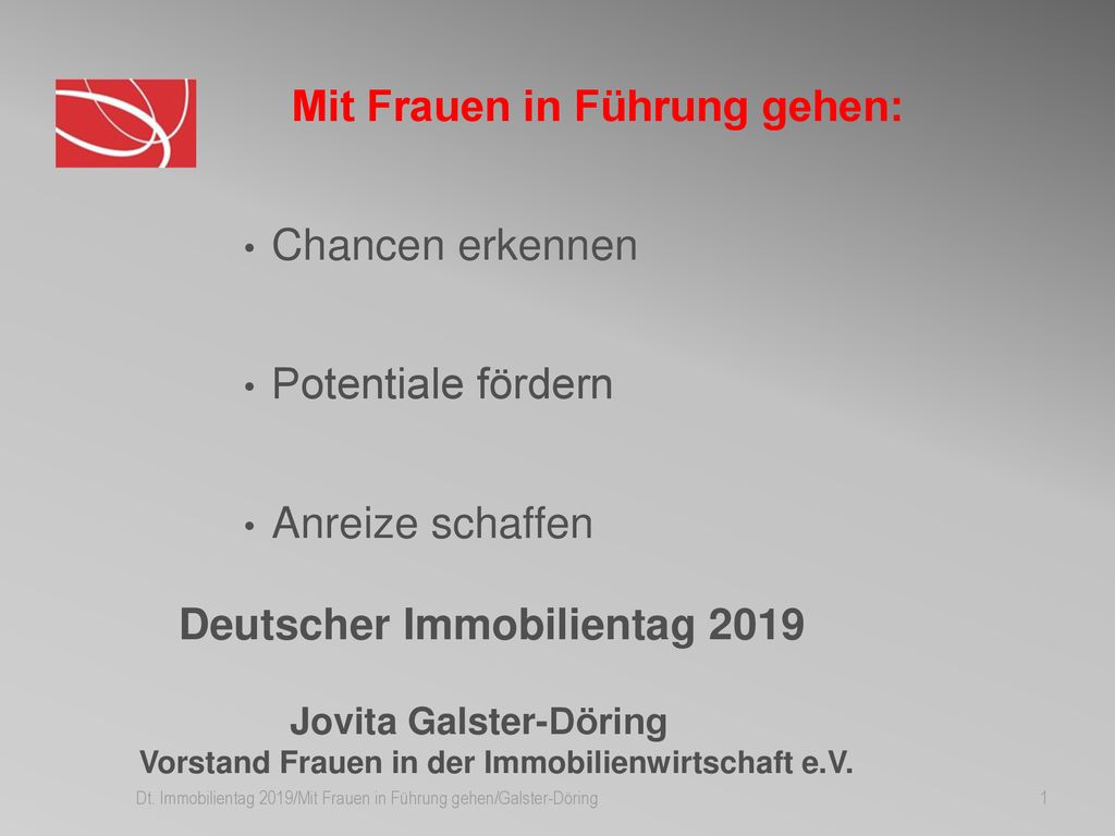 Dt. Immobilientag 2019/Mit Frauen in Führung gehen/Galster-Döring