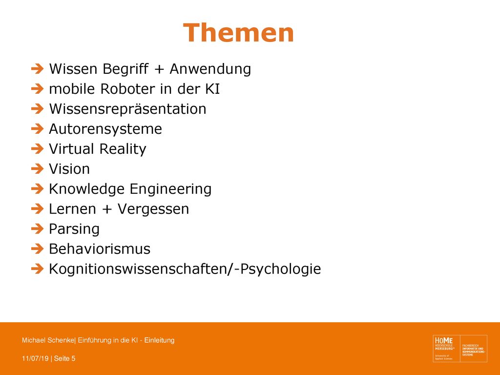Themen Wissen Begriff + Anwendung mobile Roboter in der KI
