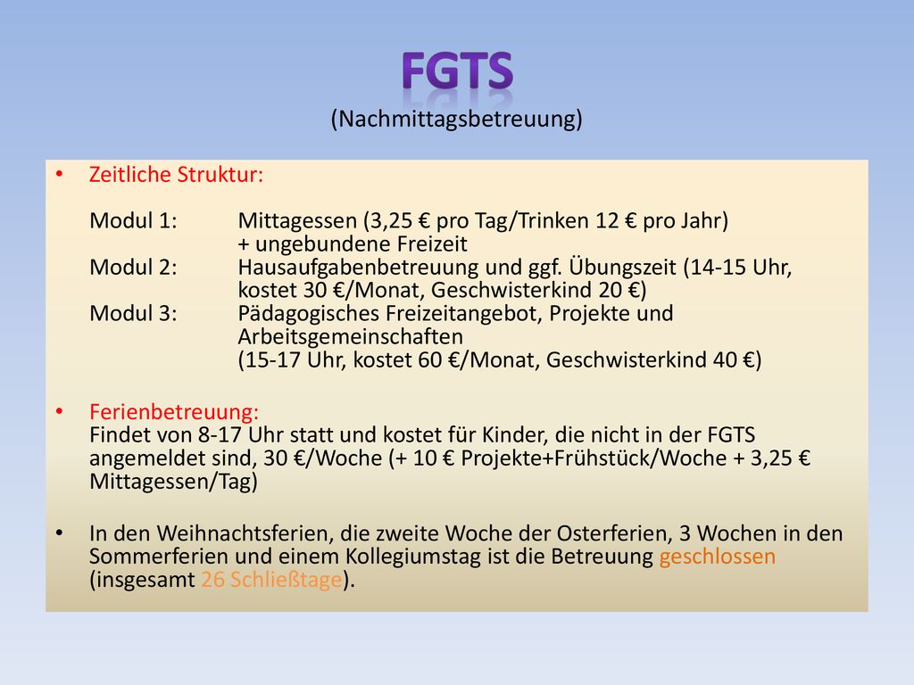 FGTS (Nachmittagsbetreuung)