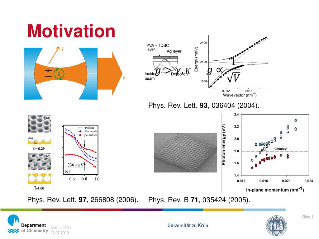 Motivation 𝑔∝ 1 𝑉 𝑔>𝛾,𝜅 Phys. Rev. Lett. 93, (2004).