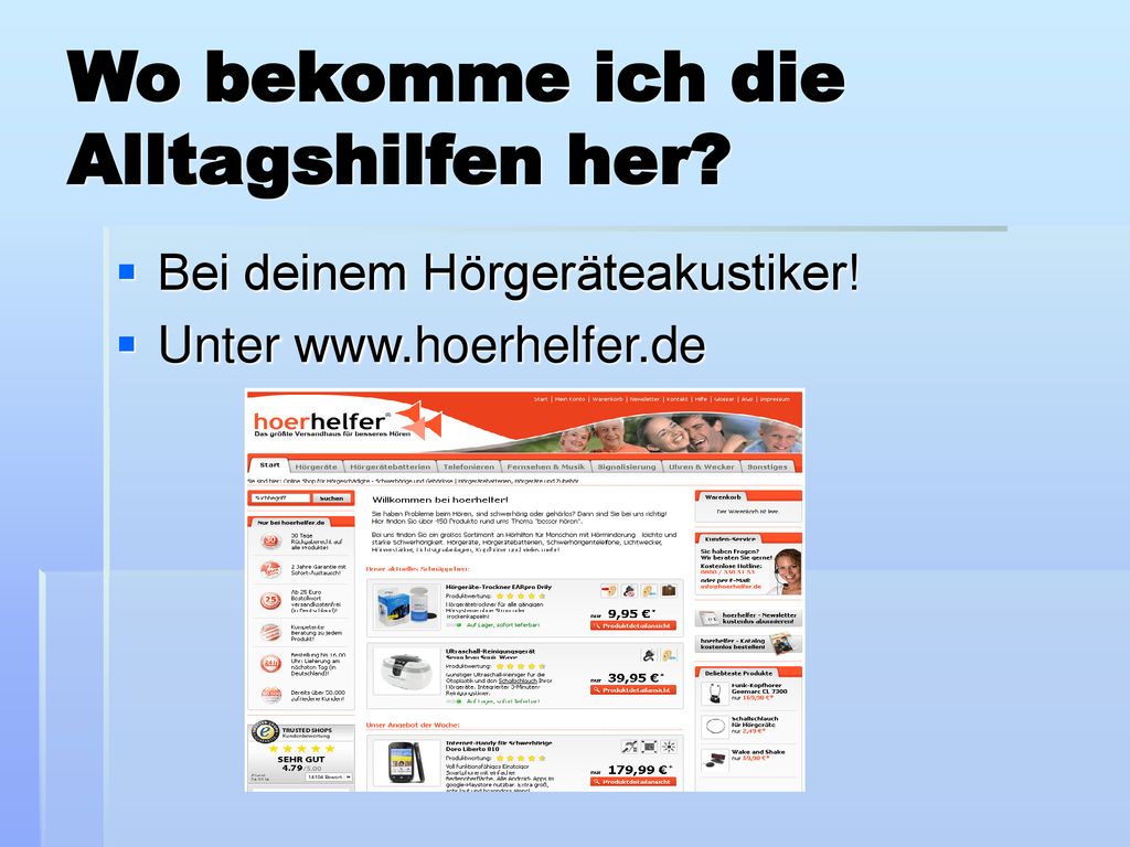 Wo bekomme ich die Alltagshilfen her