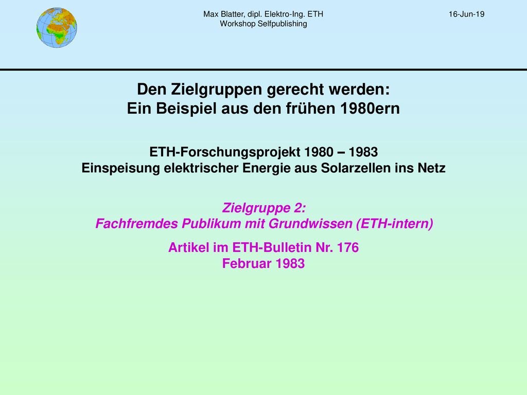 Den Zielgruppen gerecht werden: Ein Beispiel aus den frühen 1980ern