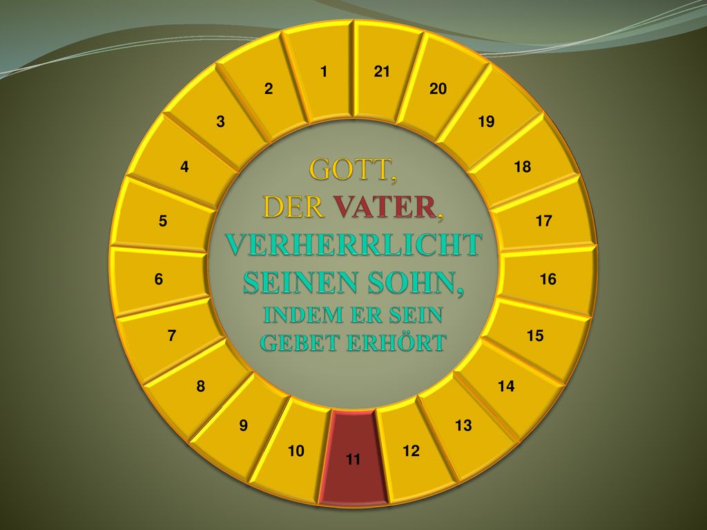 GOTT, DER VATER, VERHERRLICHT SEINEN SOHN, INDEM ER SEIN GEBET ERHÖRT